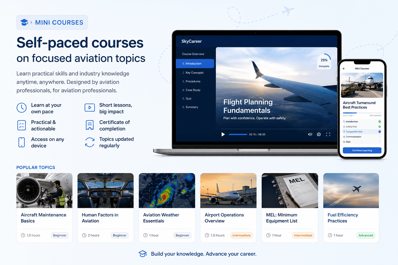Mini Courses - self-paced aviation courses with certificate